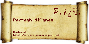 Parragh Ágnes névjegykártya